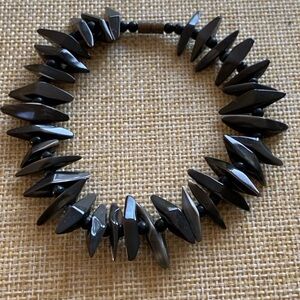 Vintage spiny spikes shell bracelet with silver barrel clasp.